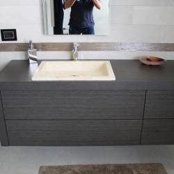Vasca lavabo da massello su misura - Rettangolare ad incasso